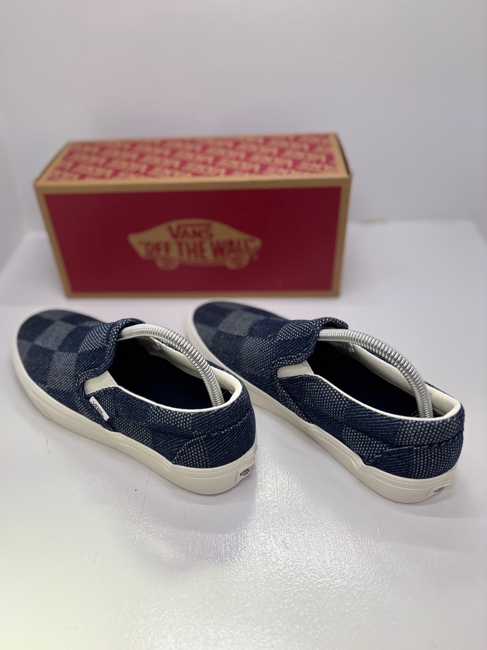 Vans Classic Slip-On Checkerboard Denim Blue Sneakers Men's 8 Women's 9.5 EU 40. - Picture 7 of 10
